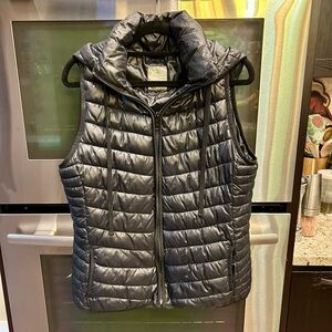 Black Quilted Puffer Jacket‎ with High Collar
